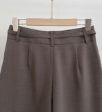 Dinet High-Waist Pintuck Shorts Slacks (Belt Set)