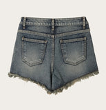 Bohemian Fringed Short Denim Pants