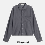 Linear Crop Stripe Shirt