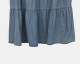 Murie Denim Tiered Button Long Skirt