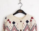 Away Wool Vintage Nordic Jacquard Knit Cardigan