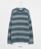 [unisex] Rikina Gradient Stripe Wool Over Knit