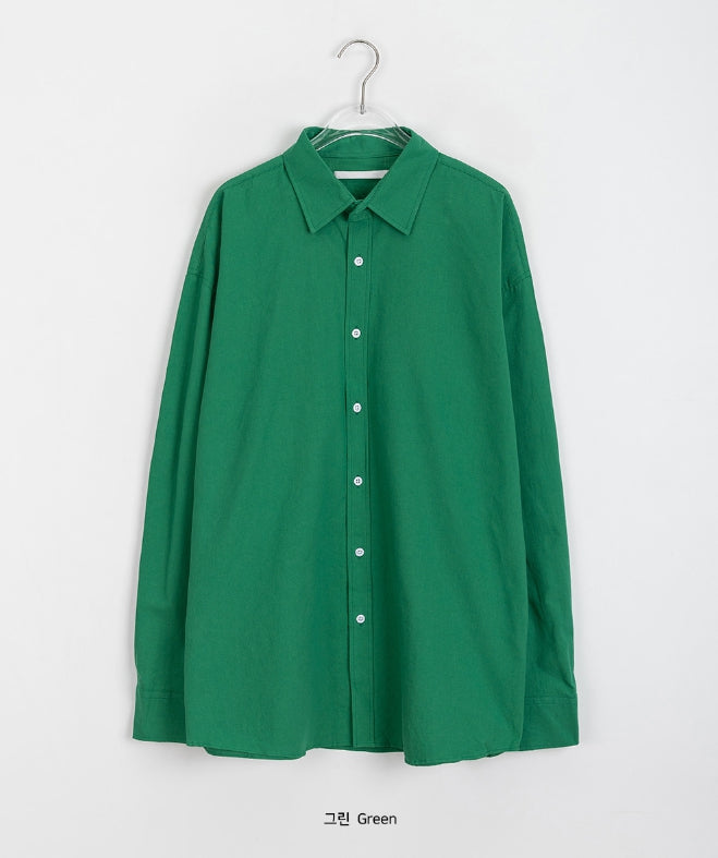 【BAON】[unisex] Ningpo Color Plain Over Shirt BAON (バオン) - [男女兼用]ニンポカラープレーンオーバーシャツ