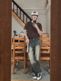 Demo Washing Gray Denim Pants