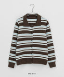 Tamen Stripe Collar Knit Cardigan