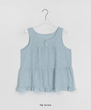 Dilte Check Flower Sleeveless Blouse