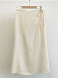 Core Wrinkle-Free Pleated Wrap Long Skirt