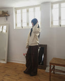 Chobi Rivet Pleated Pin Tuck Brushed Pants