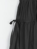 Kime Ribbon Banding Strap Cotton Long Skirt