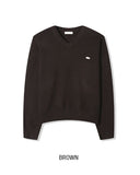 Cuff V-Neck Cropped Knit
