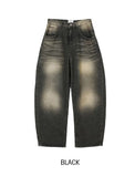 Sandy Double Washed Balloon Denim Pants