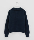 Taolli Crop Collar Knit Cardigan
