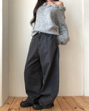 Cottie Flip Back Pocket Curved Cotton Pants