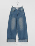 Podenki roll-up washing wide denim pants