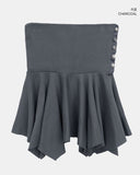 Fallen Folding Unbalanced Mini Skirt