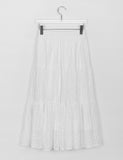 Nihato Lace Banding Tiered Long Skirt