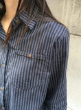Hiche Stripe Basic Pocket Shirt