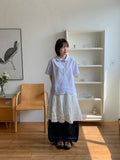 [BAONHAUS] Pohill Stripe Short Sleeve Blouse
