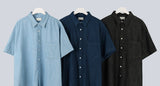 Rope denim short sleeve shirt