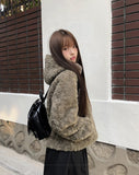 Elu Fluffy Button Jacket