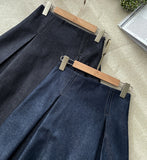 Fayle Denim Pleated Skirt