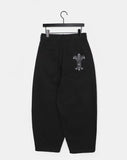 Deer Back Patch Stud Wide Balloon Pants