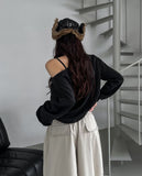 Vintage Flag Off-Shoulder Sweatshirt