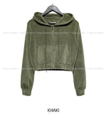 Fruits Velvet Setup Hooded Zip-Up