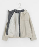 Behi Check Color Matching Hood Windbreaker