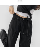 Rivet Fatigue Pocket Point Wide Cotton Pants