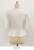 Jane Round Puff Peplum Blouse