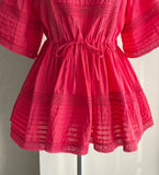 Abel Square Punching Lace Blouse