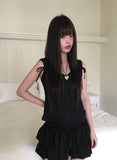 Risun Ribbon Strap Off Sleeveless Blouse