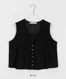 Krat lace layered button vest