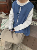 Chohind ribbon bokashi knit vest