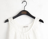 [MADE] HICOA Lace Pleated Button Strap Sleeveless Blouse