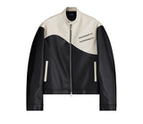 Wave Zipper Biker Jacket Man