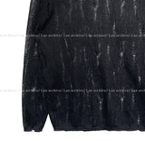 Damage snap see-through knit