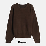 Caron shoulder button knit