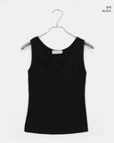 Piyo V-neck Rib Lace Sleeveless Shirt