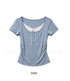Alice Layered Button Short Sleeve