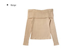 Dove Off-Shoulder Long Sleeve Knit