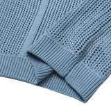 Open collar mesh knit
