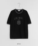 [unisex] Ensert Printed Ringer Over Short Sleeve T-shirt
