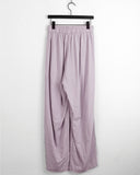 Boning Pintuck Washer Banding Waist Long Wide Pants