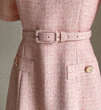 Louin Tweed Belted Mini One Piece