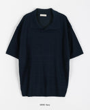 [unisex] Reelmaz Collar Bookle Short Sleeve Knit