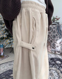 Denen Button Brushed Corduroy Pants