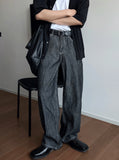 Linen denim wide