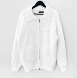 Cat de Angora Collar Knit Zip-Up